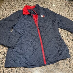 Tommy Hilfiger Navy and Red Puffer Jacket